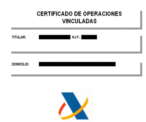 certificado de operaciones vinculadas